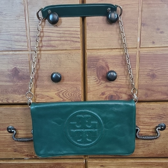 Tory Burch Handbags - Green Leather Chain Shoulder Bag